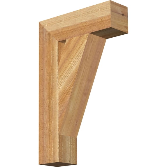 Ekena Millwork 4"W x 14"D x 22"H Traditional Block Rough Sawn Bracket, Western Red Cedar