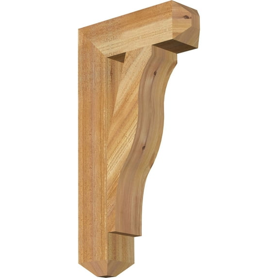 Ekena Millwork 4"W x 14"D x 26"H Funston Craftsman Rough Sawn Bracket, Western Red Cedar