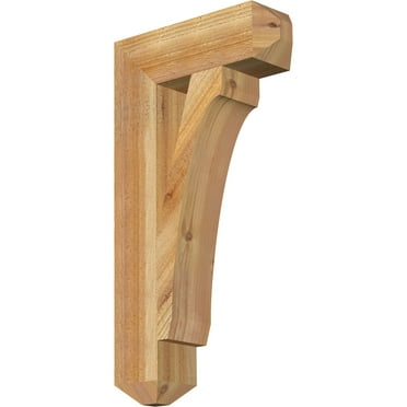 Ekena Millwork 4"W x 14"D x 26"H Legacy Craftsman Rough Sawn Bracket, Western Red Cedar