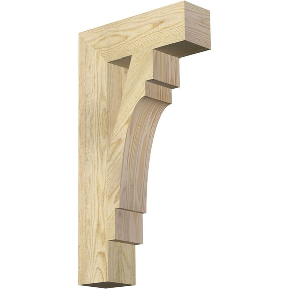 Ekena Millwork 4"W x 14"D x 26"H Merced Block Rough Sawn Bracket, Douglas Fir