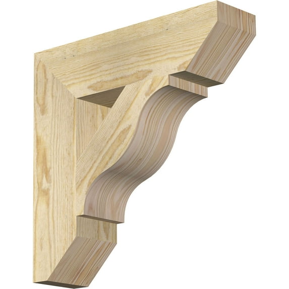 Ekena Millwork 4"W x 16"D x 16"H Funston Slat Rough Sawn Bracket, Douglas Fir