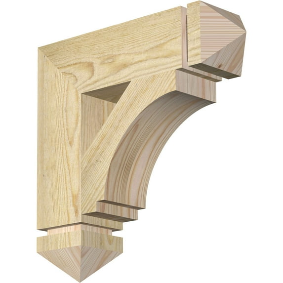 Ekena Millwork 4"W x 16"D x 16"H Imperial Arts & Crafts Rough Sawn Bracket, Douglas Fir
