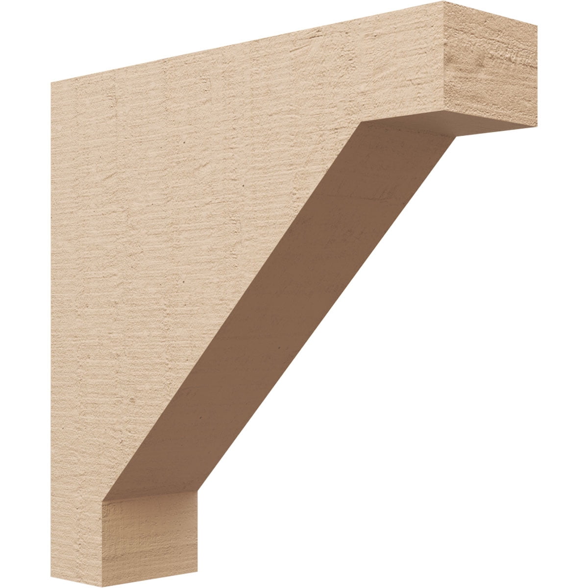 4"W x 16"D x 16"H Thin Burlington Rough Cedar Woodgrain TimberThane Corbel, Primed Tan