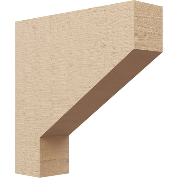 4"W x 16"D x 16"H Thin Clemmons Rough Cedar Woodgrain TimberThane Corbel, Primed Tan