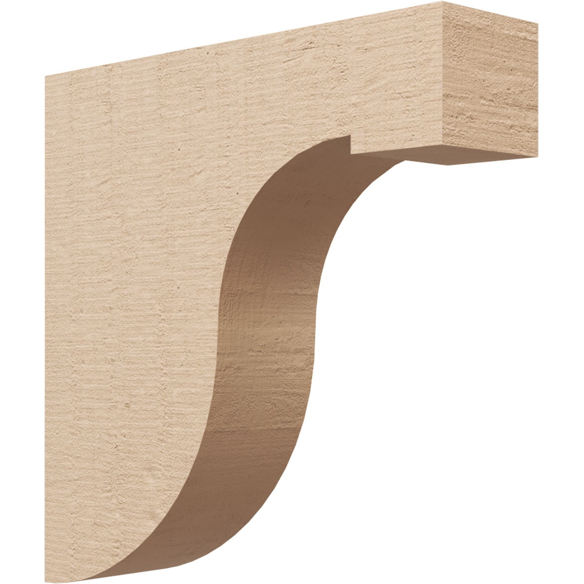 4"W x 16"D x 16"H Thin Del Monte Rough Cedar Woodgrain TimberThane Corbel, Primed Tan