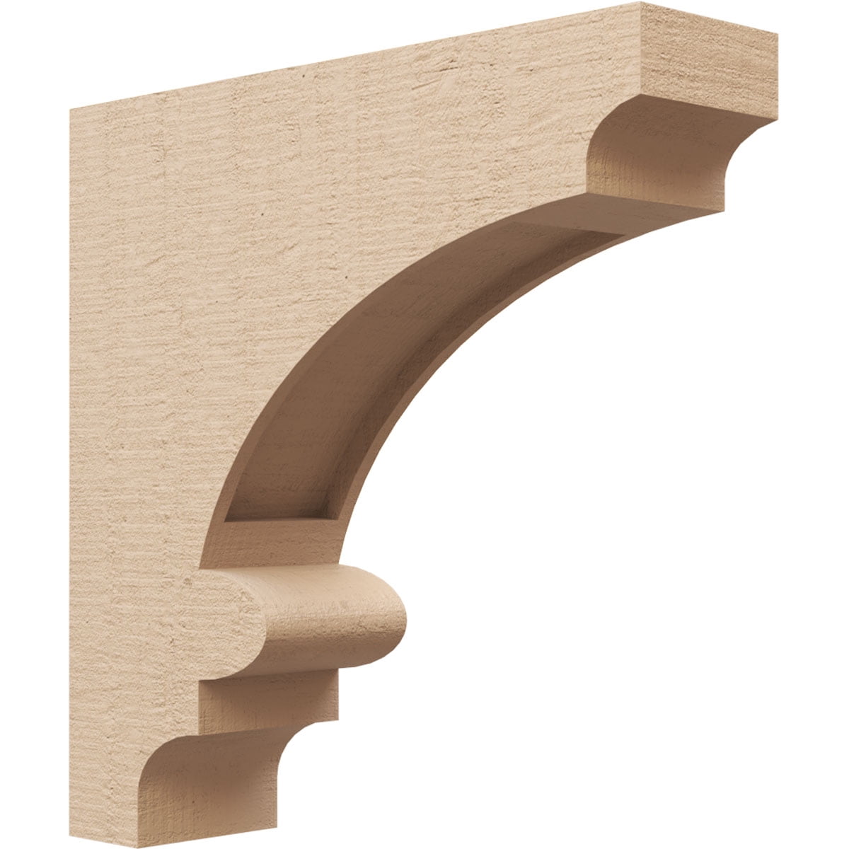 4"W x 16"D x 16"H Thin Diane Rough Cedar Woodgrain TimberThane Corbel, Primed Tan