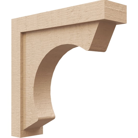 4"W x 16"D x 16"H Thin Emerson Rough Cedar Woodgrain TimberThane Corbel, Primed Tan