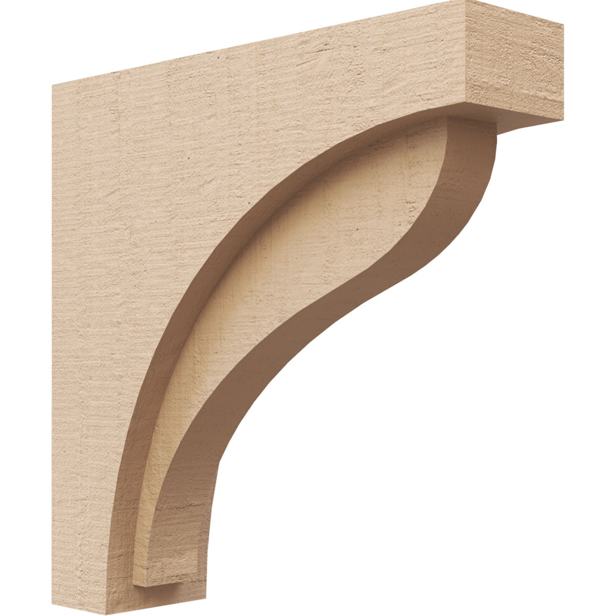 4"W x 16"D x 16"H Thin Helena Rough Cedar Woodgrain TimberThane Corbel, Primed Tan