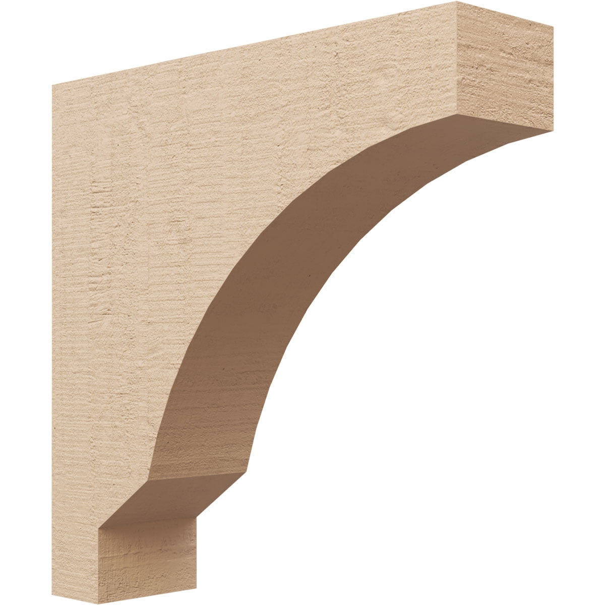 4"W x 16"D x 16"H Thin Moab Rough Cedar Woodgrain TimberThane Corbel, Primed Tan