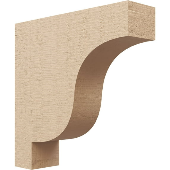 4"W x 16"D x 16"H Thin Newport Rough Cedar Woodgrain TimberThane Corbel, Primed Tan
