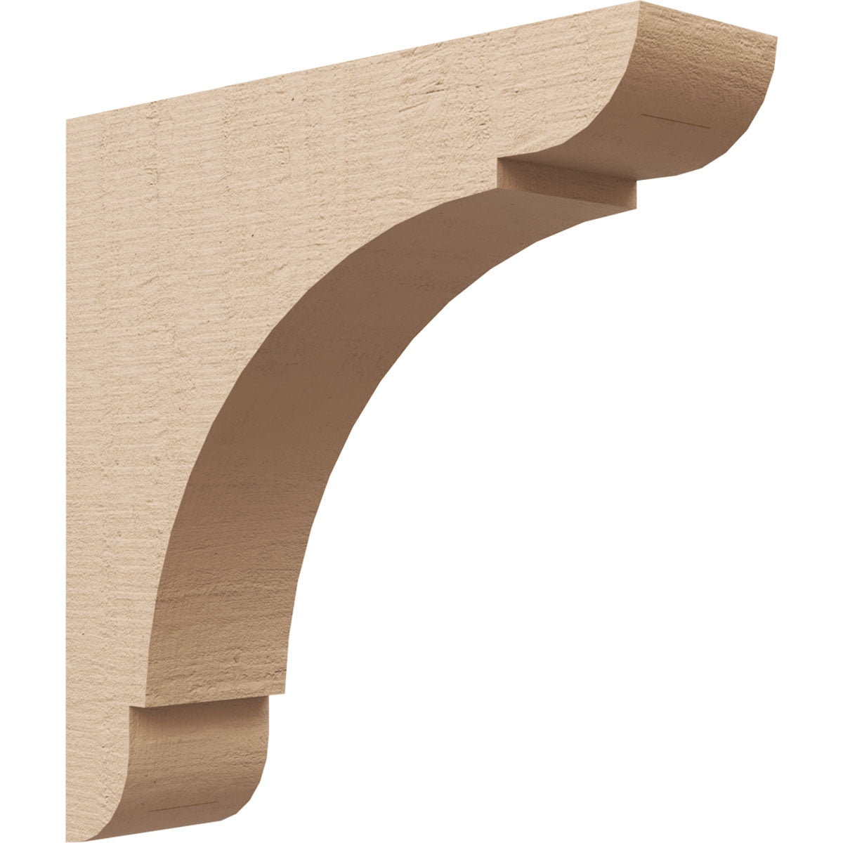 4"W x 16"D x 16"H Thin Olympic Rough Cedar Woodgrain TimberThane Corbel, Primed Tan