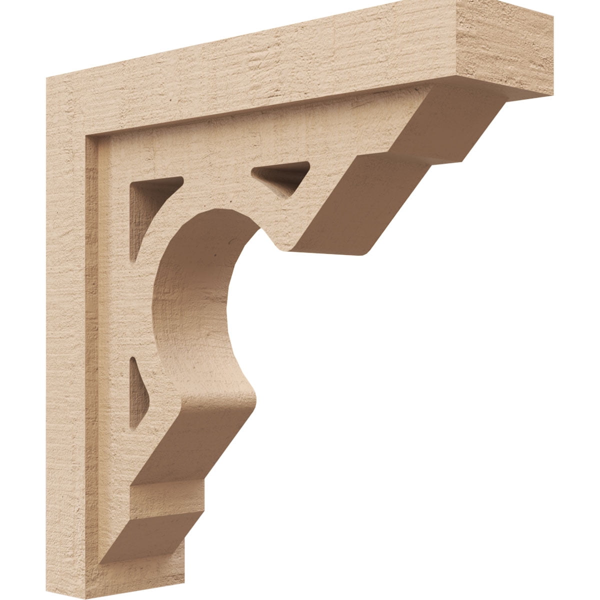 4"W x 16"D x 16"H Thin Sheridan Rough Cedar Woodgrain TimberThane Corbel, Primed Tan
