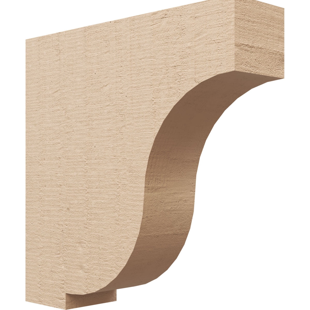 4"W x 16"D x 16"H Thin Van Buren Rough Cedar Woodgrain TimberThane Corbel, Primed Tan