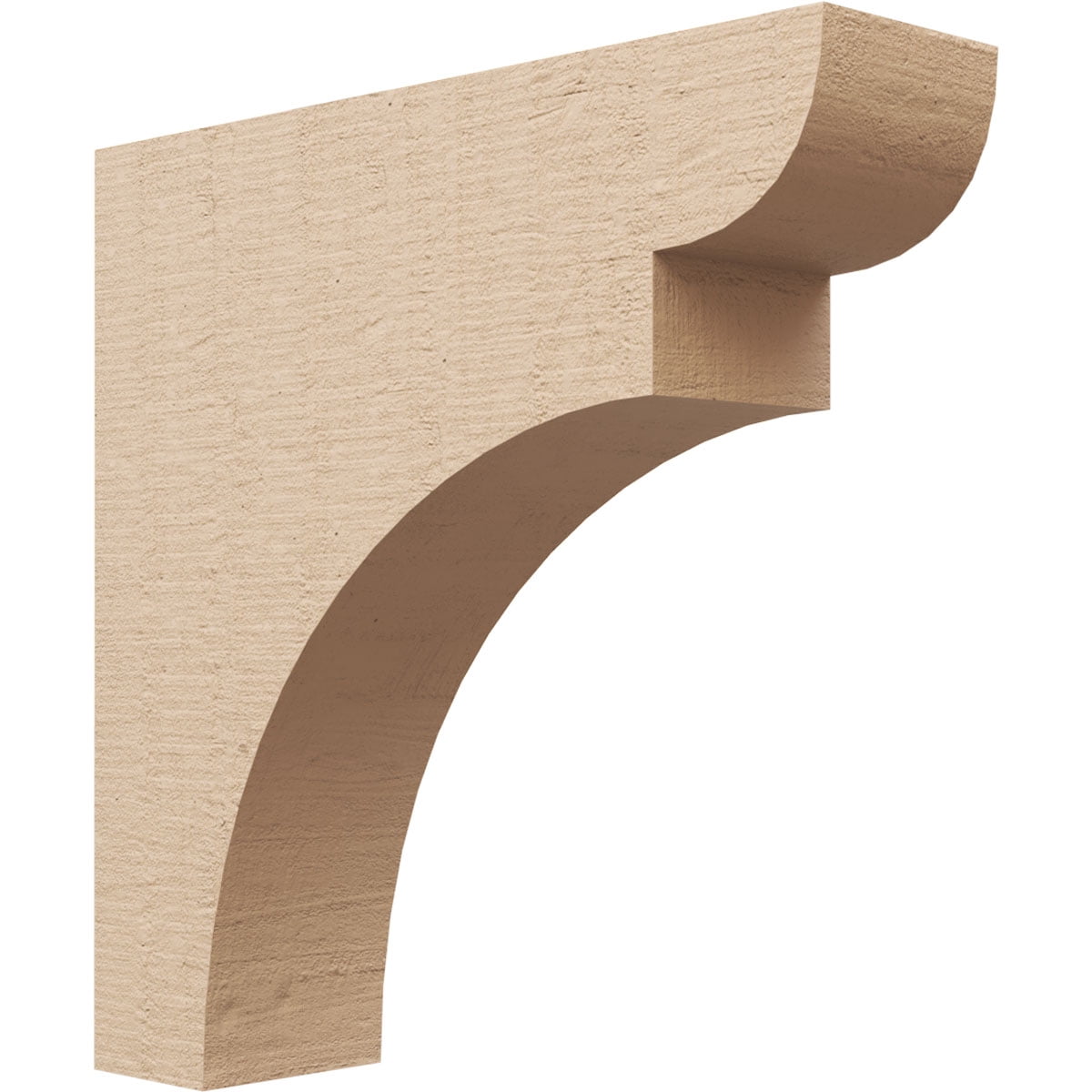 4"W x 16"D x 16"H Thin Yorktown Rough Cedar Woodgrain TimberThane Corbel, Primed Tan