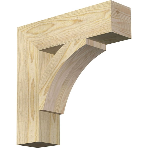 Ekena Millwork 4"W x 16"D x 16"H Thorton Block Rough Sawn Bracket, Douglas Fir