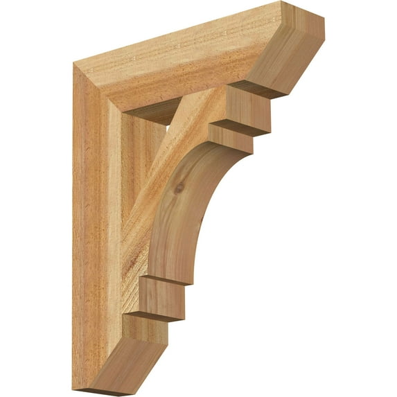 Ekena Millwork 4"W x 16"D x 20"H Merced Slat Rough Sawn Bracket, Western Red Cedar