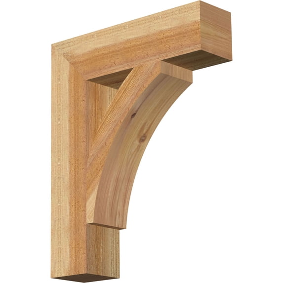 Ekena Millwork 4"W x 16"D x 20"H Thorton Block Rough Sawn Bracket, Western Red Cedar