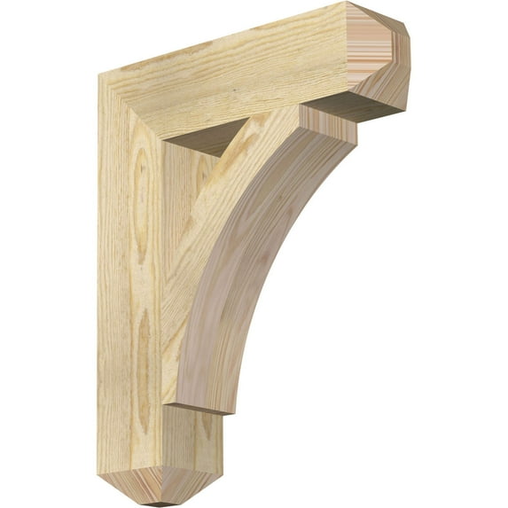Ekena Millwork 4"W x 16"D x 20"H Thorton Craftsman Rough Sawn Bracket, Douglas Fir