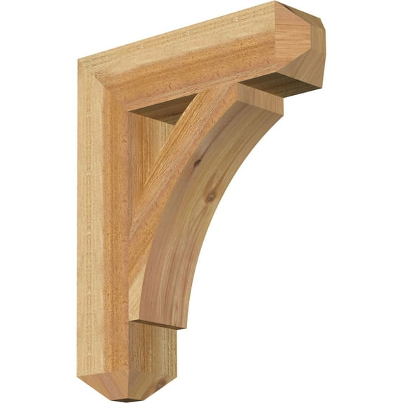 Ekena Millwork 4"W x 16"D x 20"H Thorton Craftsman Rough Sawn Bracket, Western Red Cedar