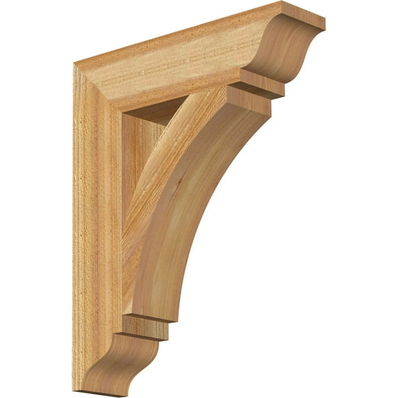 Ekena Millwork 4"W x 16"D x 20"H Thorton Traditional Rough Sawn Bracket, Western Red Cedar