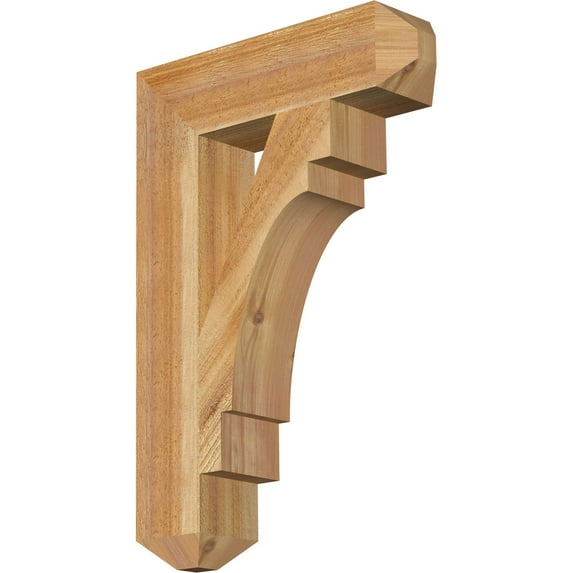 Ekena Millwork 4"W x 16"D x 24"H Merced Craftsman Rough Sawn Bracket, Western Red Cedar