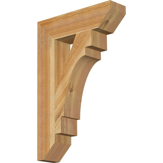 Ekena Millwork 4"W x 16"D x 24"H Merced Slat Rough Sawn Bracket, Western Red Cedar