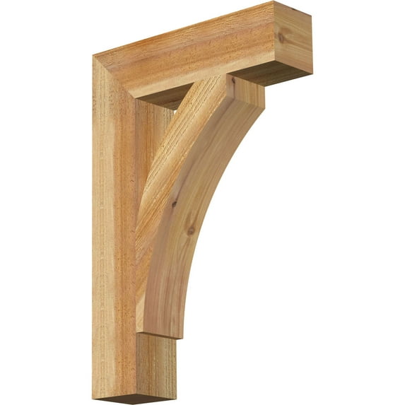 Ekena Millwork 4"W x 16"D x 24"H Thorton Block Rough Sawn Bracket, Western Red Cedar