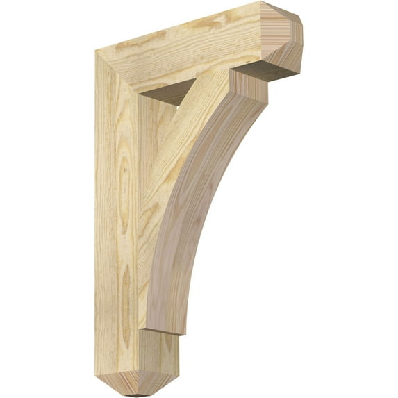 Ekena Millwork 4"W x 16"D x 24"H Thorton Craftsman Rough Sawn Bracket, Douglas Fir