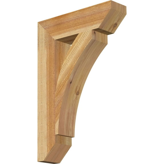 Ekena Millwork 4"W x 16"D x 24"H Thorton Slat Rough Sawn Bracket, Western Red Cedar