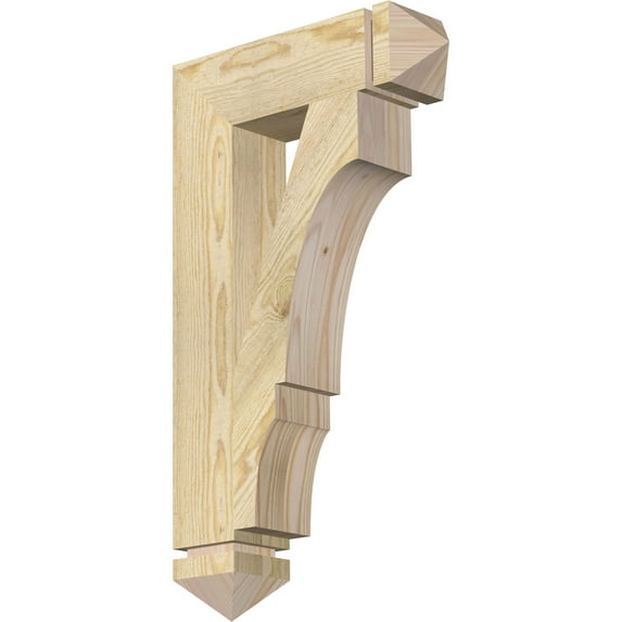 Ekena Millwork 4"W x 16"D x 28"H Balboa Arts & Crafts Rough Sawn Bracket, Douglas Fir