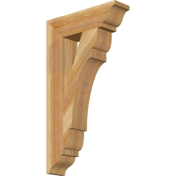 Ekena Millwork 4"W x 16"D x 28"H Olympic Traditional Rough Sawn Bracket, Western Red Cedar