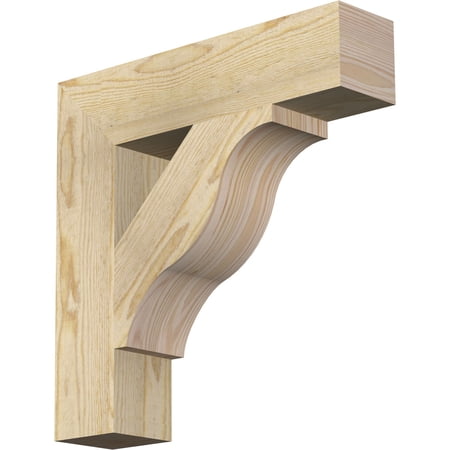 Ekena Millwork 4"W x 18"D x 18"H Funston Block Rough Sawn Bracket, Douglas Fir