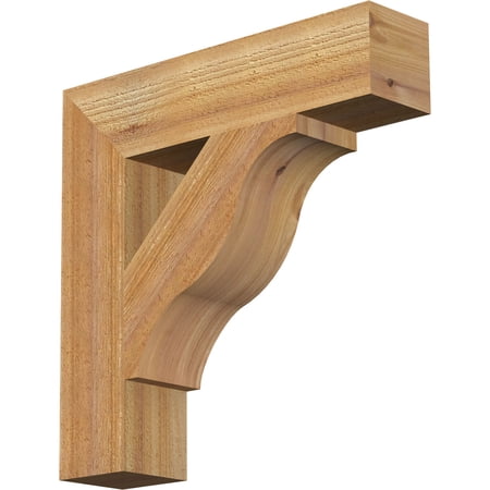 Ekena Millwork 4"W x 18"D x 18"H Funston Block Rough Sawn Bracket, Western Red Cedar