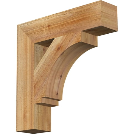 Ekena Millwork 4"W x 18"D x 18"H Imperial Block Rough Sawn Bracket, Western Red Cedar