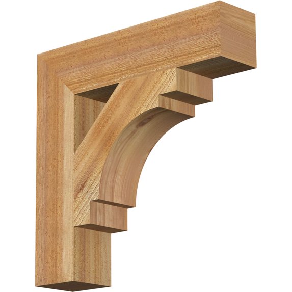Ekena Millwork 4"W x 18"D x 18"H Merced Block Rough Sawn Bracket, Western Red Cedar