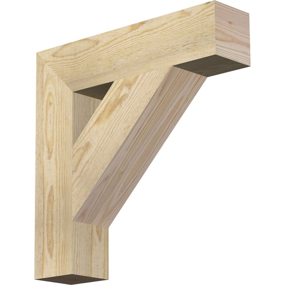 Ekena Millwork 4"W x 18"D x 18"H Traditional Block Rough Sawn Bracket, Douglas Fir