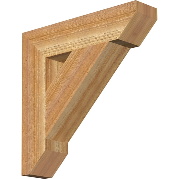 Ekena Millwork 4"W x 18"D x 18"H Traditional Slat Rough Sawn Bracket, Western Red Cedar