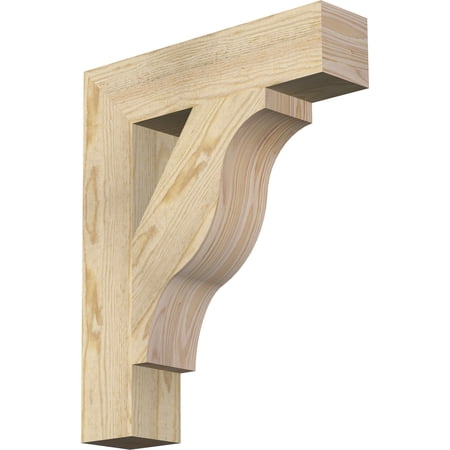 Ekena Millwork 4"W x 18"D x 22"H Funston Block Rough Sawn Bracket, Douglas Fir