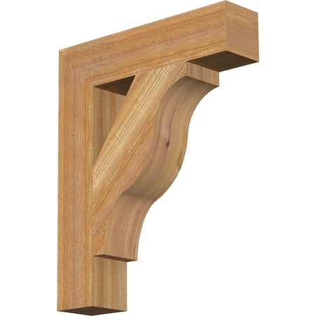 Ekena Millwork 4"W x 18"D x 22"H Funston Block Rough Sawn Bracket, Western Red Cedar