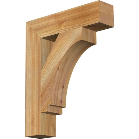 Ekena Millwork 4"W x 18"D x 22"H Imperial Block Rough Sawn Bracket, Western Red Cedar