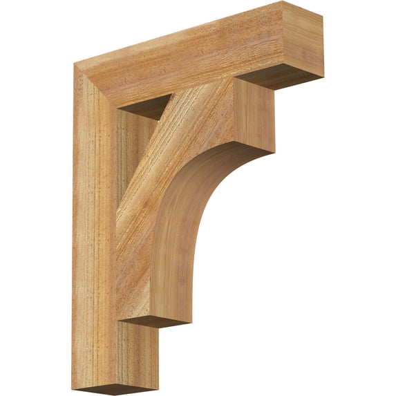 Ekena Millwork 4"W x 18"D x 22"H Westlake Block Rough Sawn Bracket, Western Red Cedar