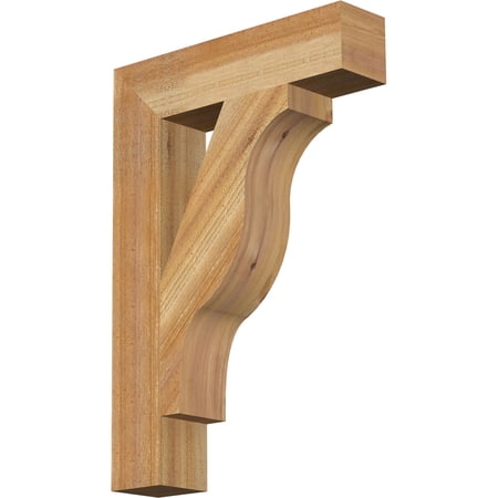 Ekena Millwork 4"W x 18"D x 26"H Funston Block Rough Sawn Bracket, Western Red Cedar