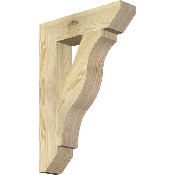 Ekena Millwork 4"W x 18"D x 26"H Funston Slat Rough Sawn Bracket, Douglas Fir