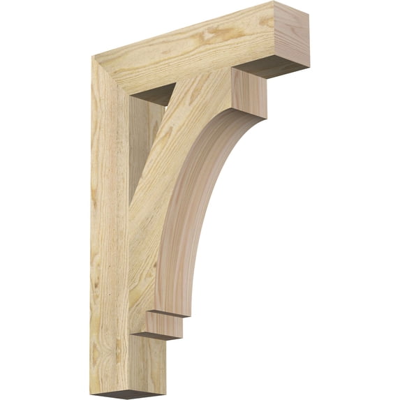 Ekena Millwork 4"W x 18"D x 26"H Imperial Block Rough Sawn Bracket, Douglas Fir