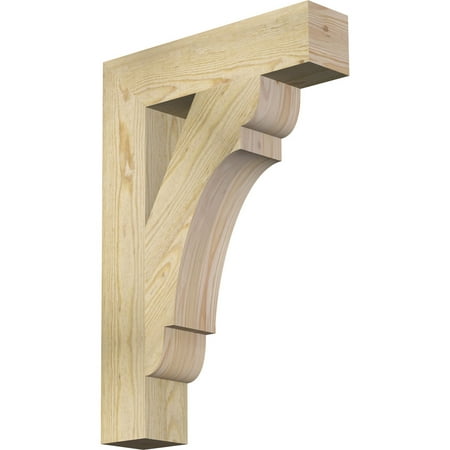 Ekena Millwork 4"W x 18"D x 26"H Olympic Block Rough Sawn Bracket, Douglas Fir