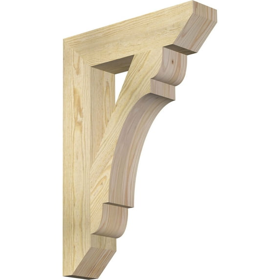 Ekena Millwork 4"W x 18"D x 26"H Olympic Slat Rough Sawn Bracket, Douglas Fir