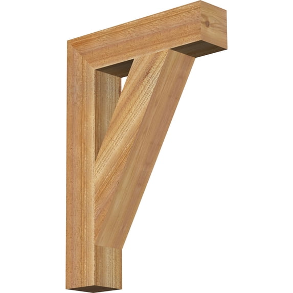 Ekena Millwork 4"W x 18"D x 26"H Traditional Block Rough Sawn Bracket, Western Red Cedar