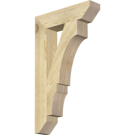 Ekena Millwork 4"W x 18"D x 30"H Balboa Slat Rough Sawn Bracket, Douglas Fir