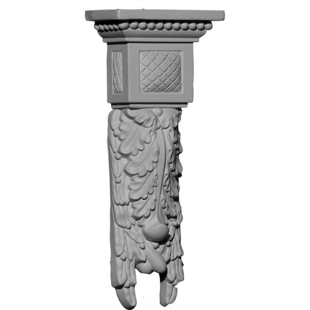 Ekena Millwork 4"W x 2 1/8"D x 9 5/8"H Hampshire Medium Drop Corbel