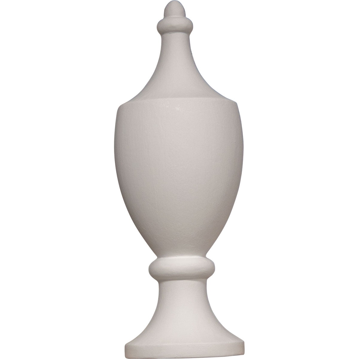 Primed Urethane 12" Half Round Urn Finial for Elegant Accents